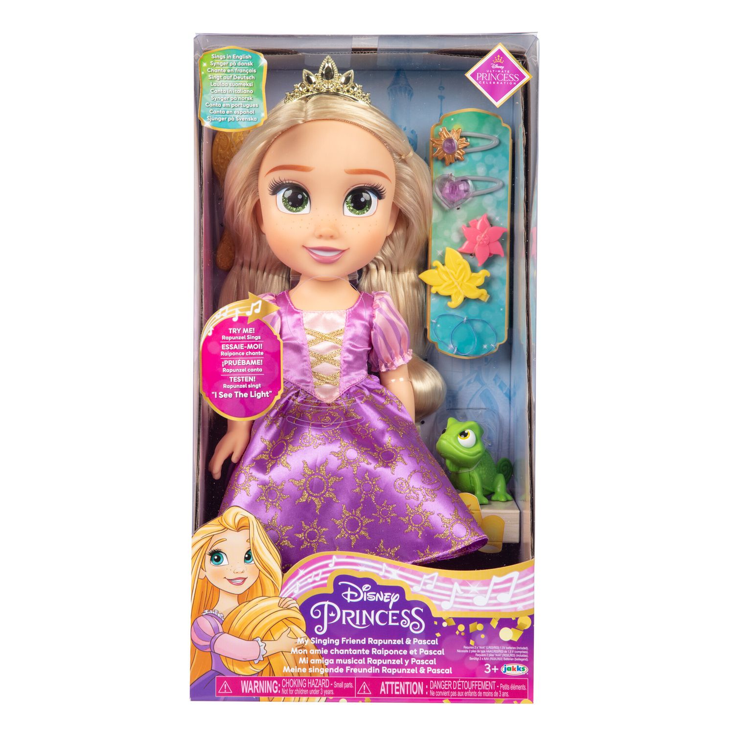 Disney princess rapunzel. bambola dai bellissimi occhi lucenti che canta proprio come nel film! - DISNEY PRINCESS