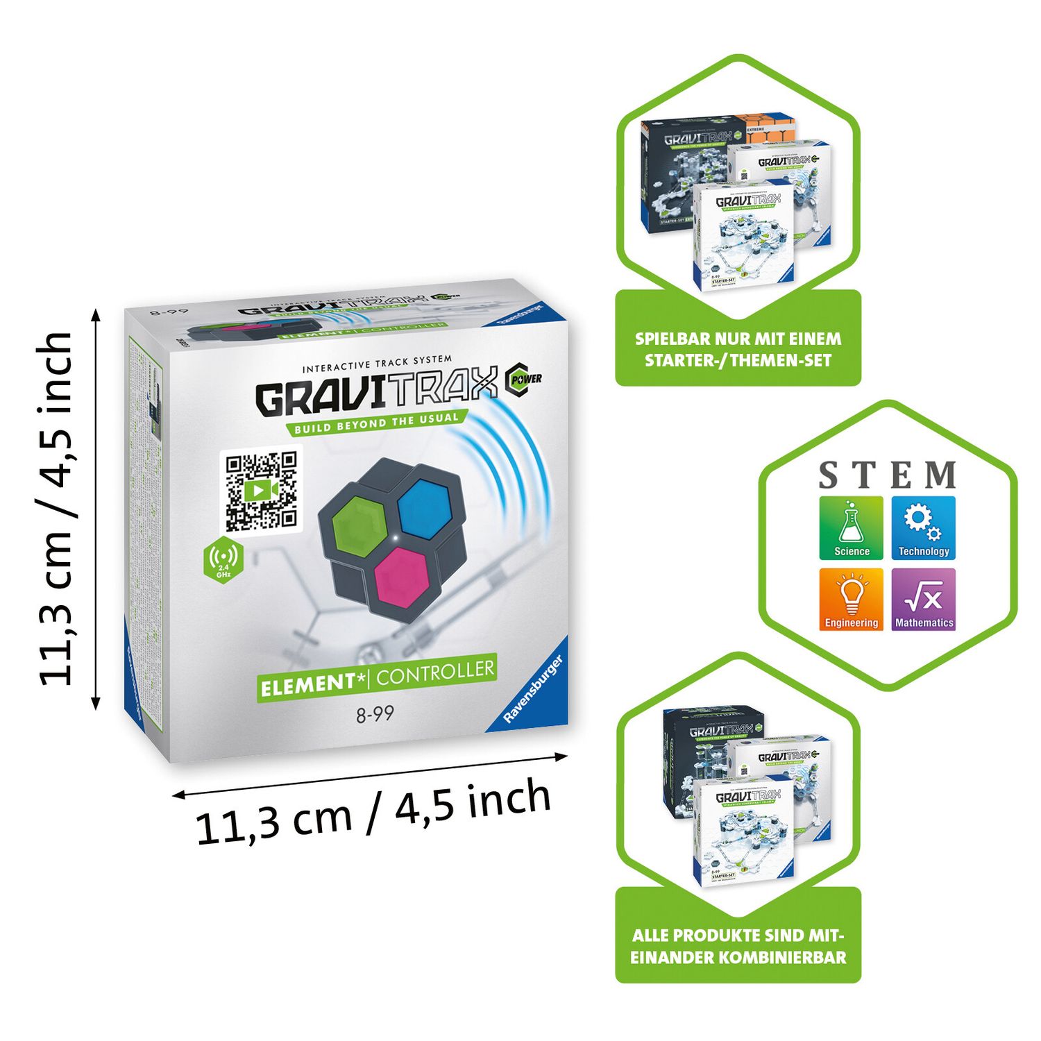 Ravensburger gravitrax power element controller, gioco innovativo ed educativo stem, 8+ anni, estensione - GRAVITRAX