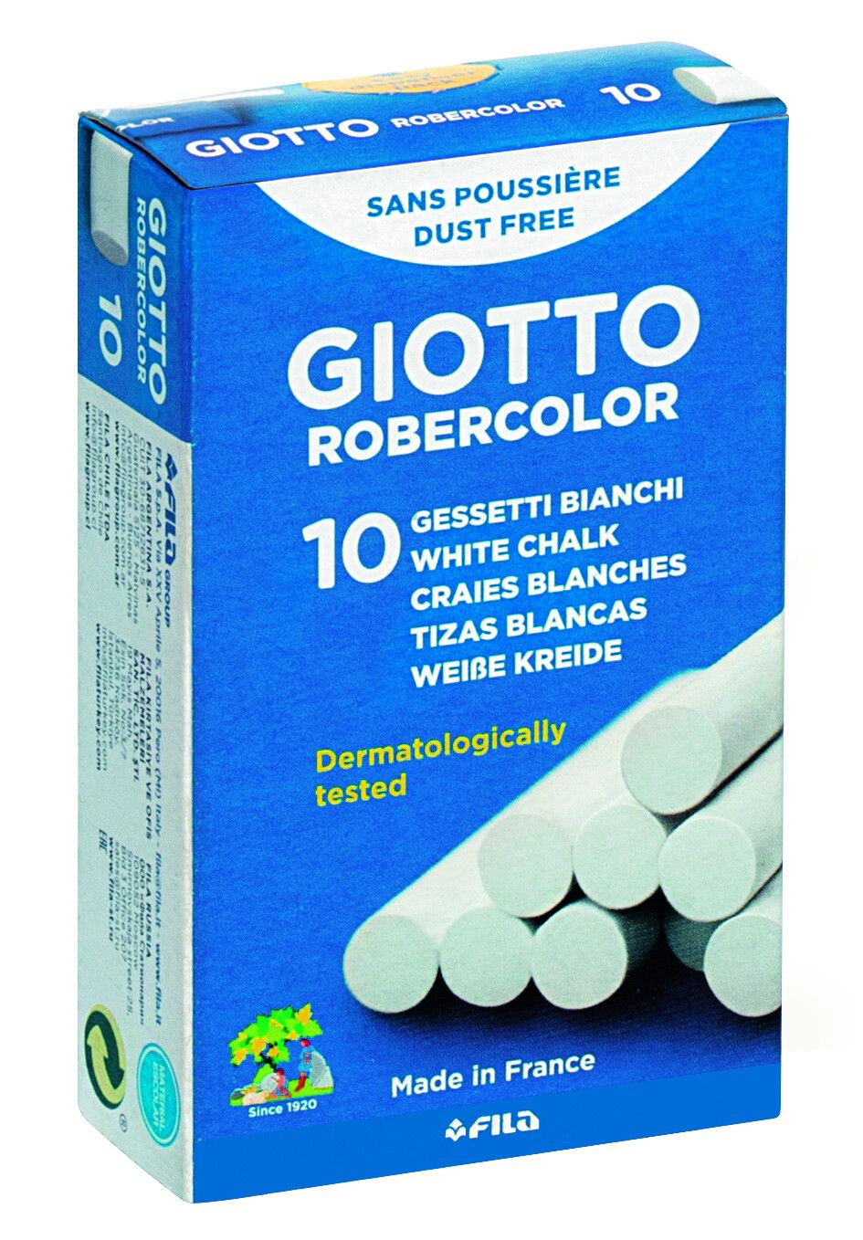 Giotto gessetti tondi bianchi - astuccio con doppia confezione ( 2 x 10 pz) - GIOTTO