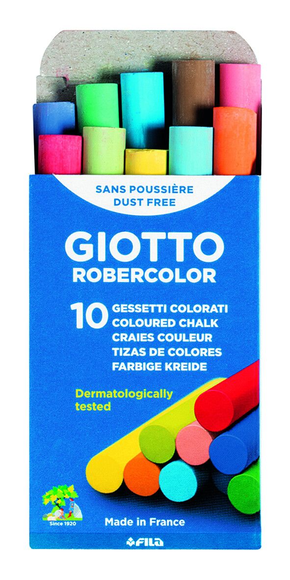 Giotto gessetti tondi colorati - astuccio con doppia confezione ( 2 x 10 pz) - GIOTTO