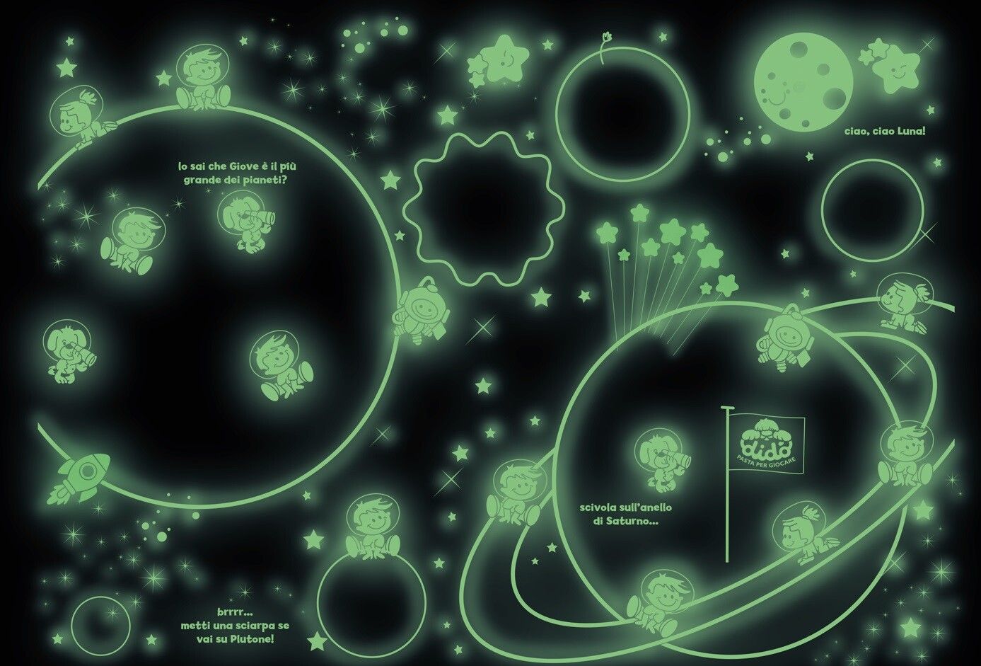 Dido' model & puzzle galaxy - maxi puzzle fosforescente e pasta per giocare - DIDO'