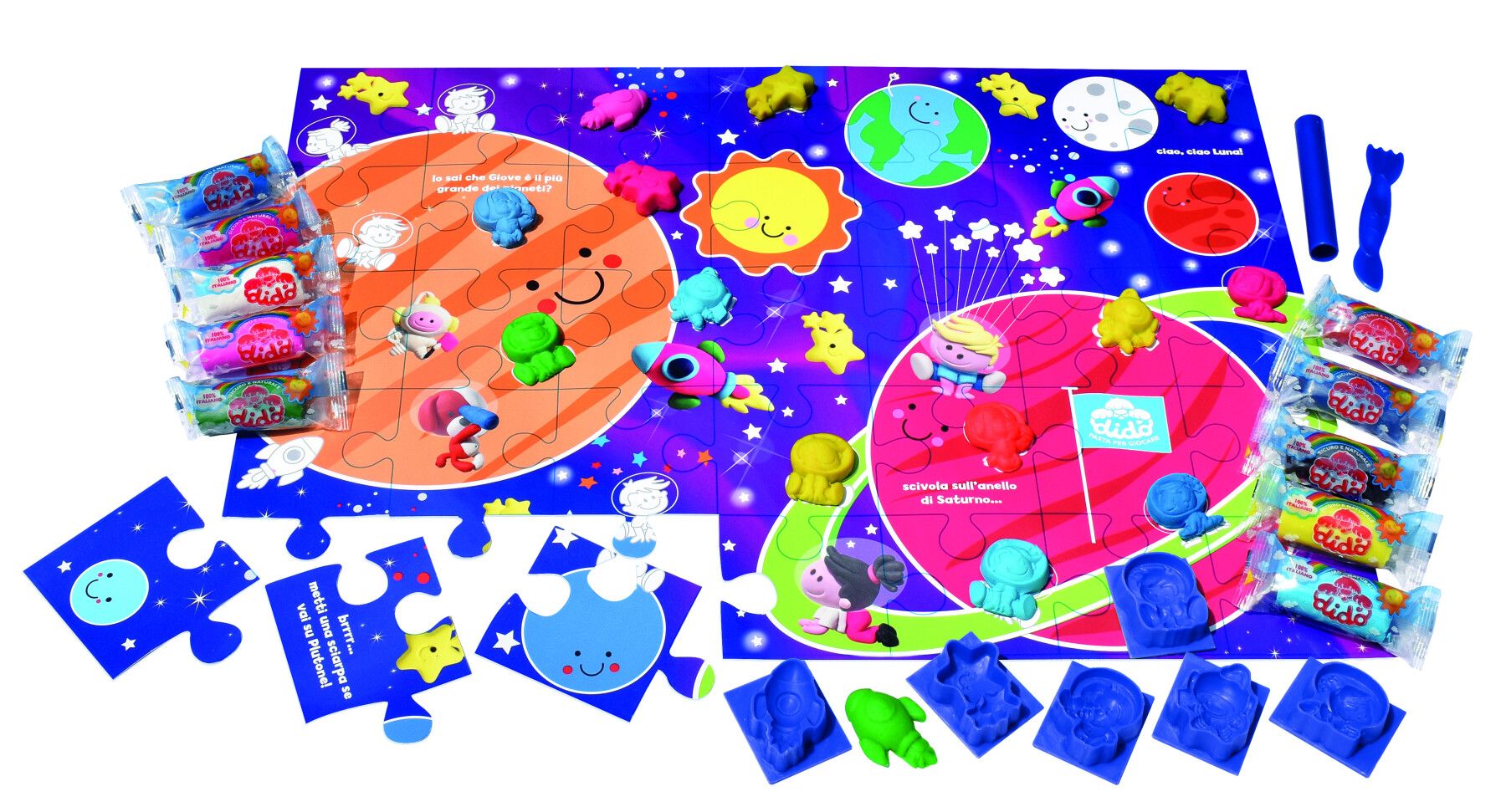 Dido' model & puzzle galaxy - maxi puzzle fosforescente e pasta per giocare - DIDO'