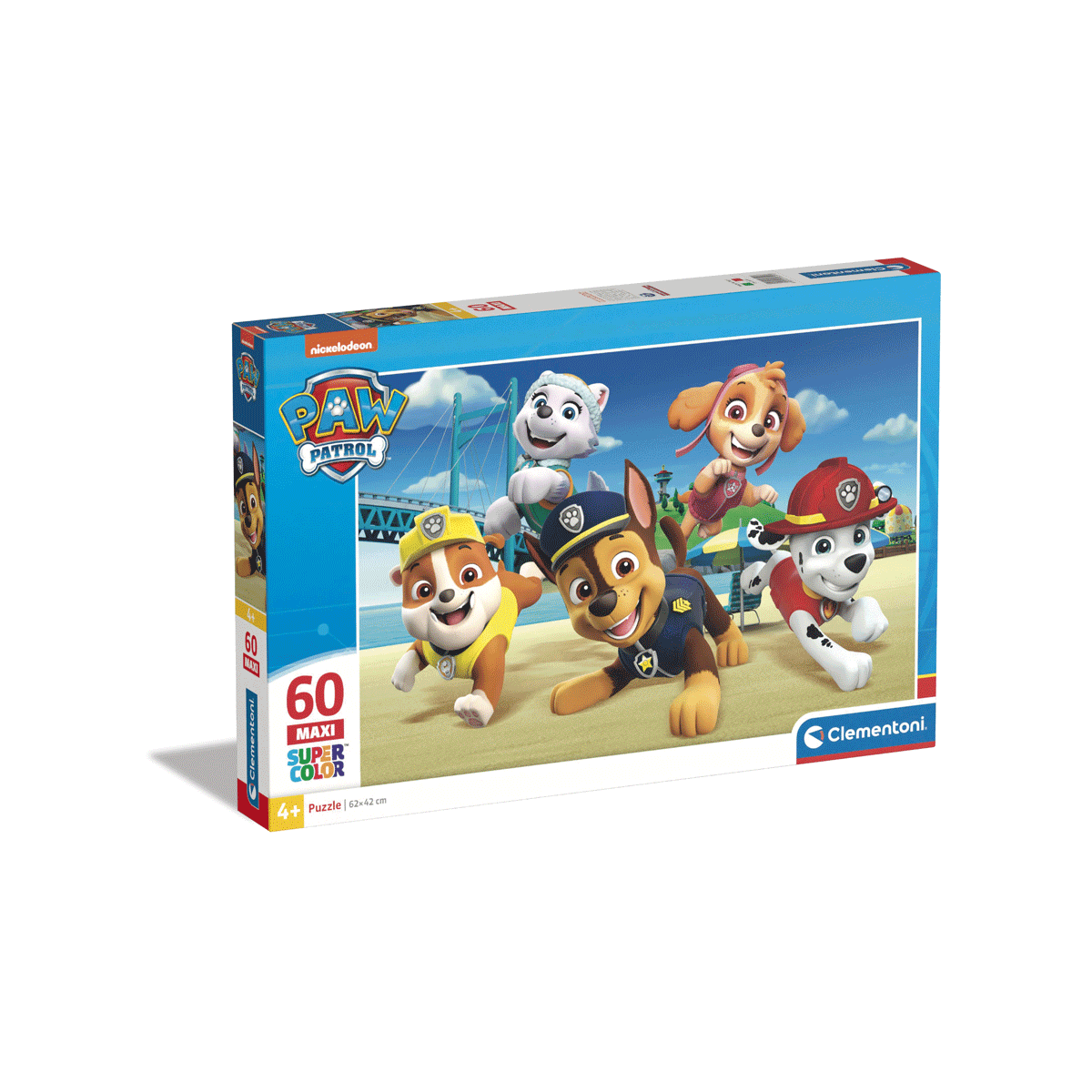 Clementoni supercolor puzzle paw patrol - 60 maxi pezzi, puzzle bambini 4 anni - CLEMENTONI