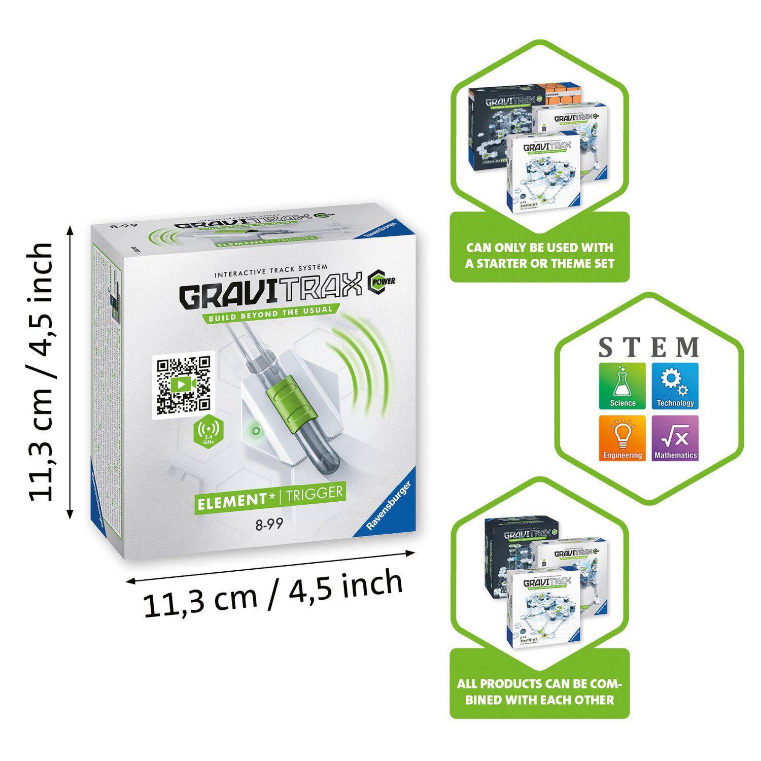 Ravensburger gravitrax power element trigger, gioco innovativo ed educativo stem, 8+ anni, estensione - GRAVITRAX