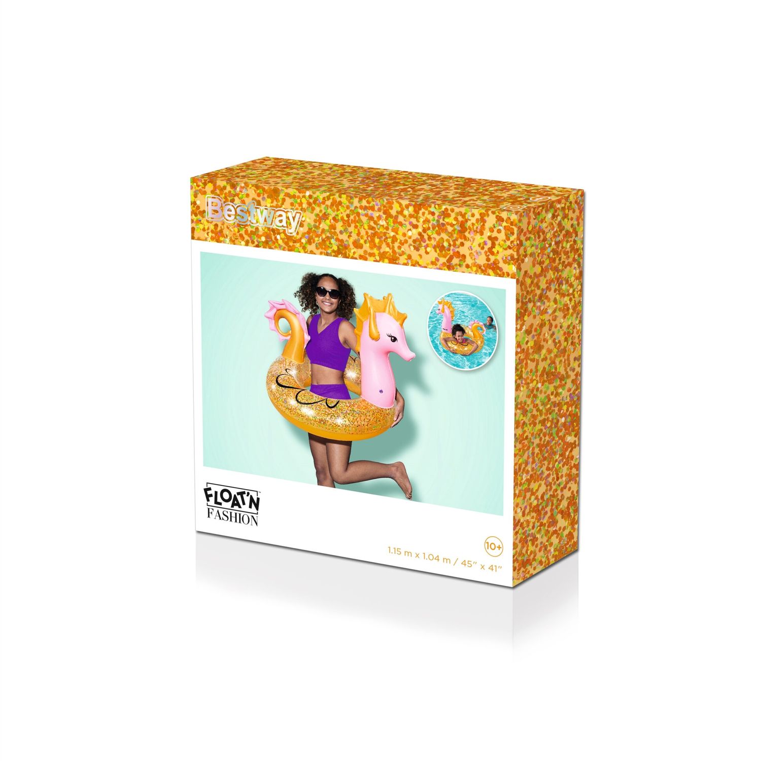 Salvagente fashion cavalluccio marino glitterato cm. 115 - Bestway