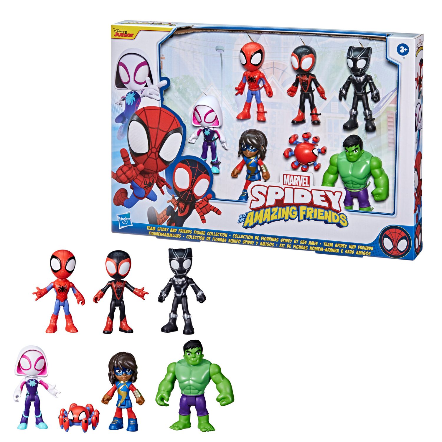 Hasbro marvel, spidey e i suoi fantastici amici, collezione di action figure team spidey e amici, include 7 action figure, regalo ideale per bambini e bambine, dai 3 anni in su - SPIDEY, MARVEL