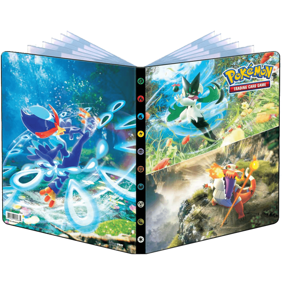 Ultra pro pokemon portfolio 9 tasche 14 pagine scarlatto e violetto evoluzioni a paldea - POKEMON