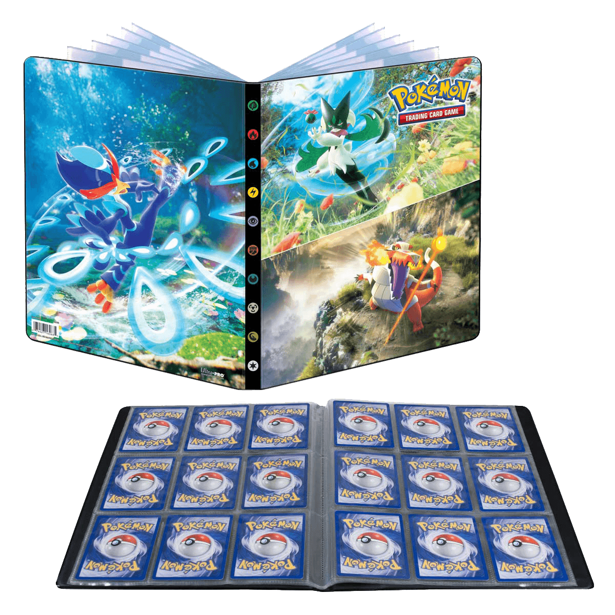 Ultra pro pokemon portfolio 9 tasche 14 pagine scarlatto e violetto evoluzioni a paldea - POKEMON