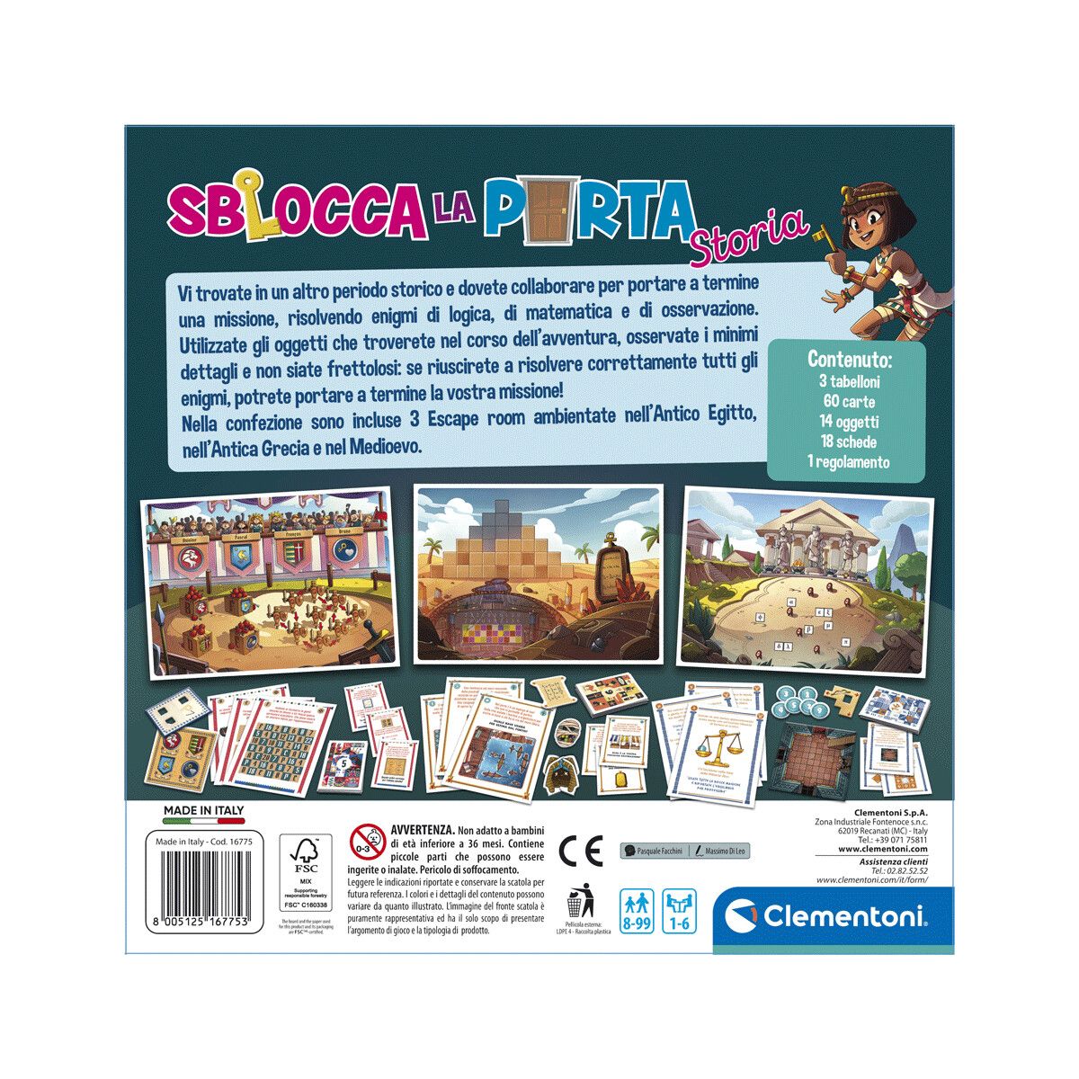 Clementoni - 16775 - sblocca la porta storia - escape room - CLEMENTONI