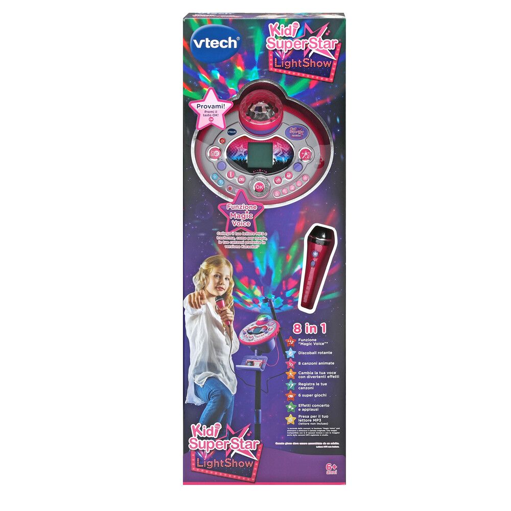 Vtech - kidi superstar lightshow, un microfono interattivo da pavimento con discoball luminosa per diventare una vera star! - VTECH