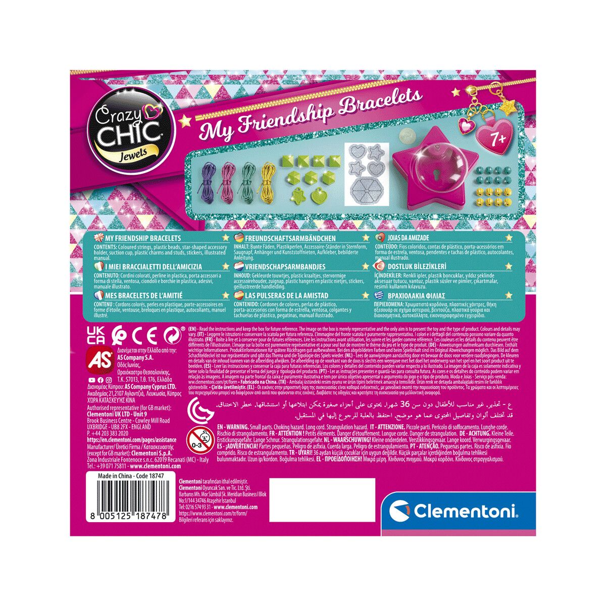 Clementoni - 18747 - crazy chic friendship braccialetti - CLEMENTONI, CRAZY CHIC