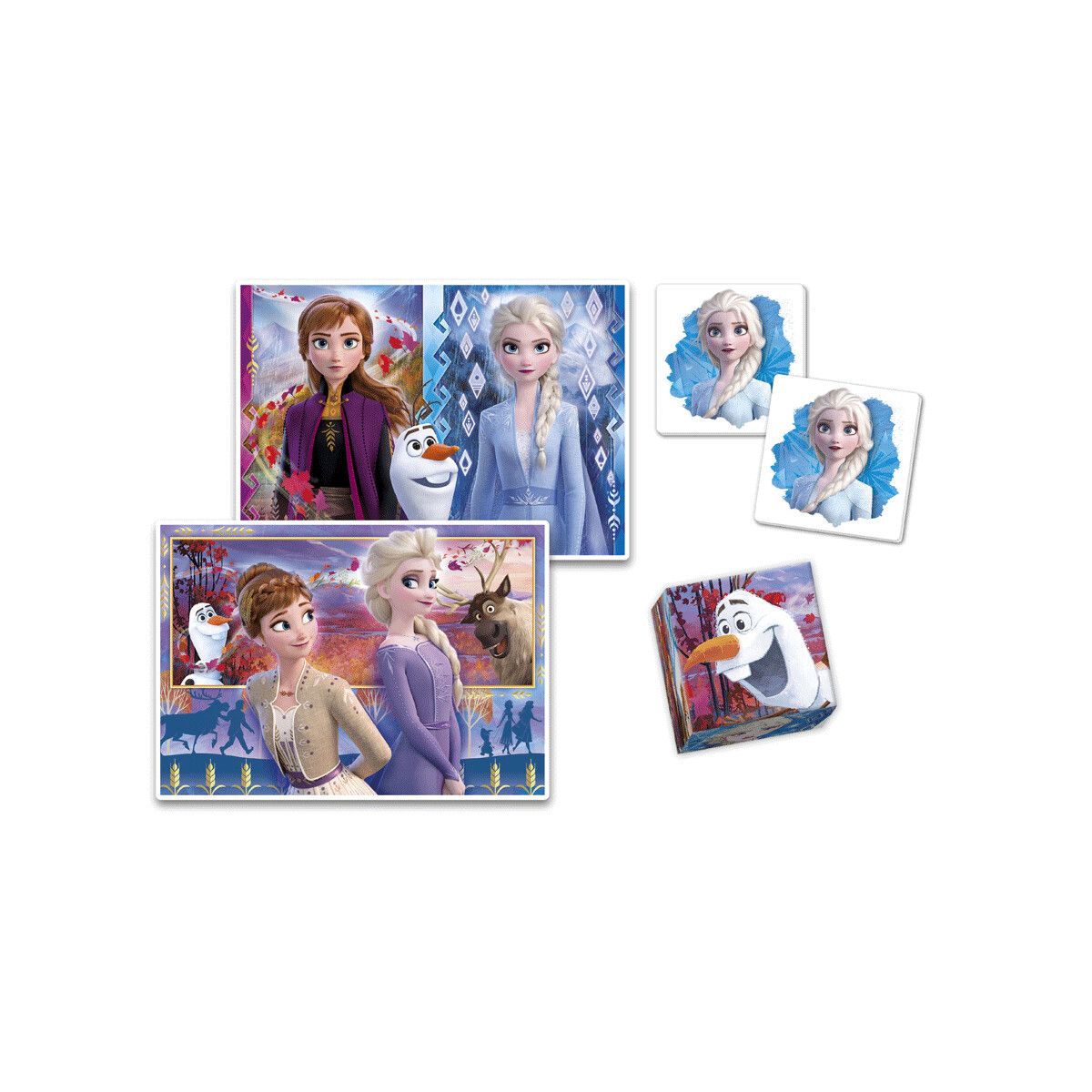 Clementoni - 18292 - edukit 4 in 1  frozen  con un puzzle da 30 pezzi e uno da 48, un memo e sei cubi - CLEMENTONI, DISNEY PRINCESS, Disney