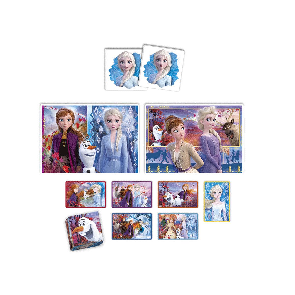 Clementoni - 18292 - edukit 4 in 1  frozen  con un puzzle da 30 pezzi e uno da 48, un memo e sei cubi - CLEMENTONI, DISNEY PRINCESS, Disney