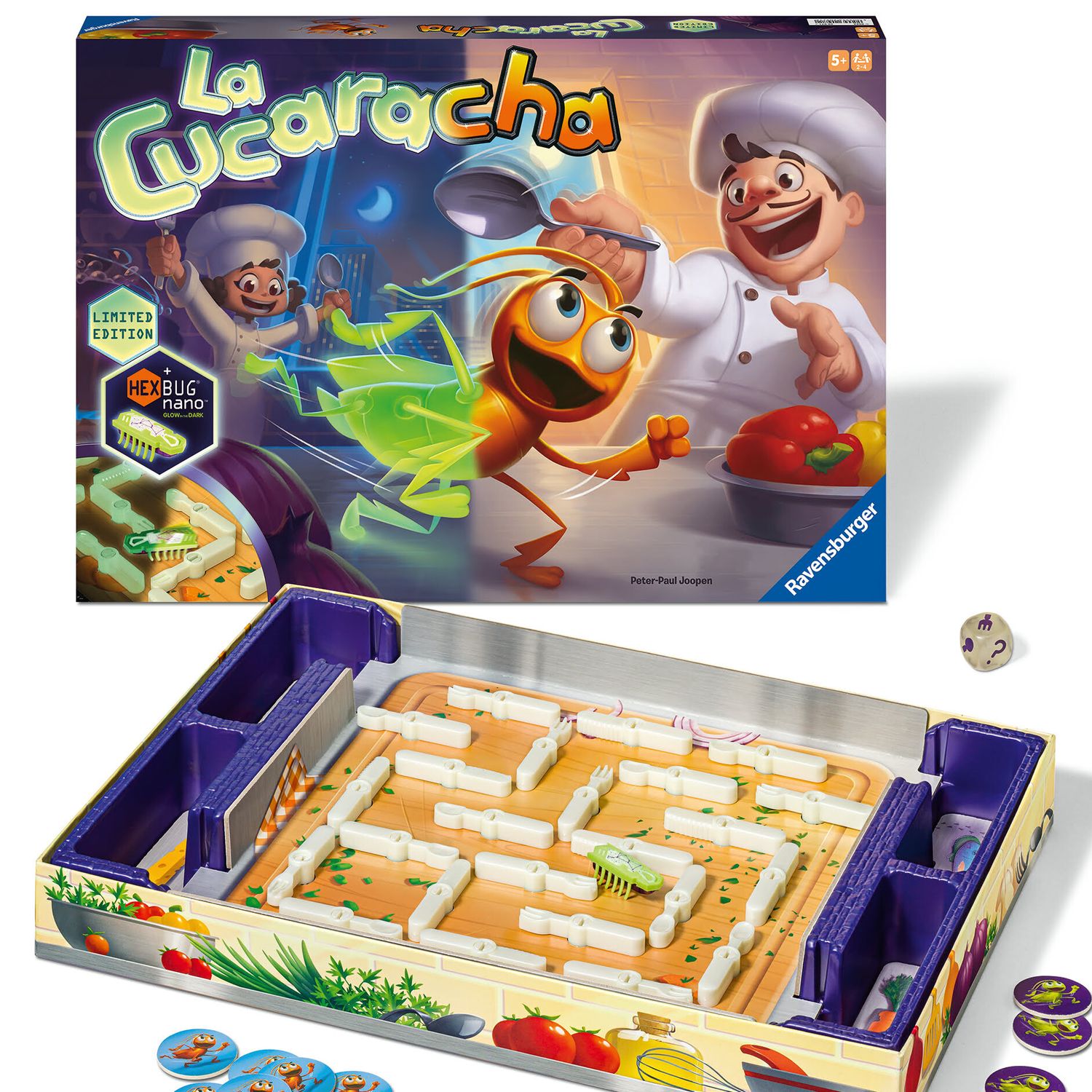 Ravensburger – la cucaracha glow in the dark, gioco da tavolo, da 2 a 4 giocatori, 6+ anni - RAVENSBURGER