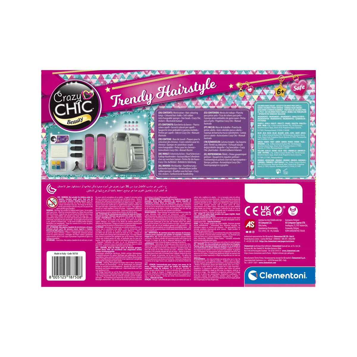 Clementoni - 18750 - crazy chic trendy hairstyle colora capelli - CLEMENTONI, CRAZY CHIC