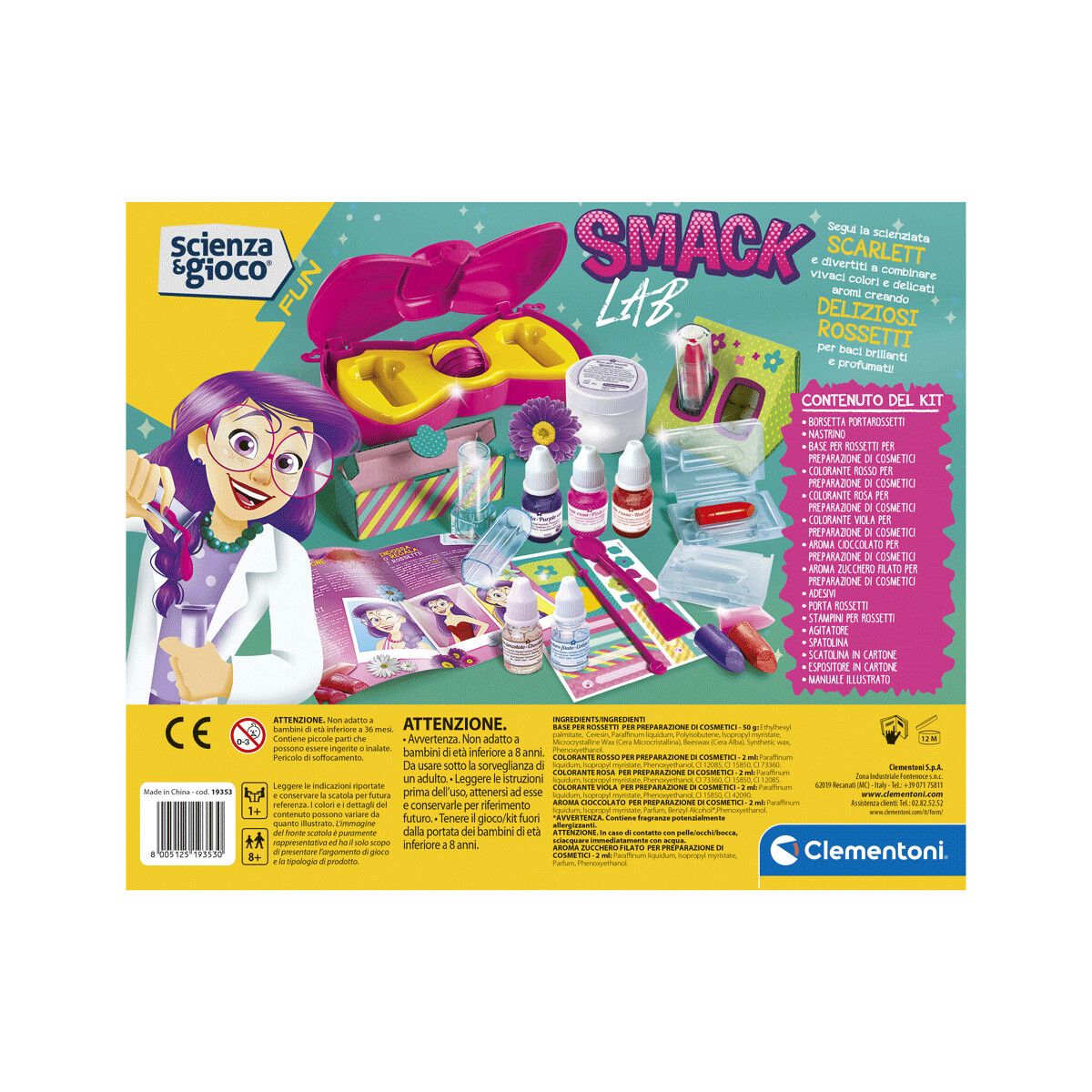 Clementoni - 19353 - smack lab - ricco kit scientifico e creativo - CLEMENTONI, Scienza e Gioco