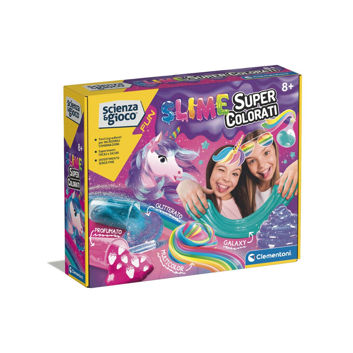 Clementoni - 19355 - slime super colorati - laboratorio scientifico - CLEMENTONI, Scienza e Gioco