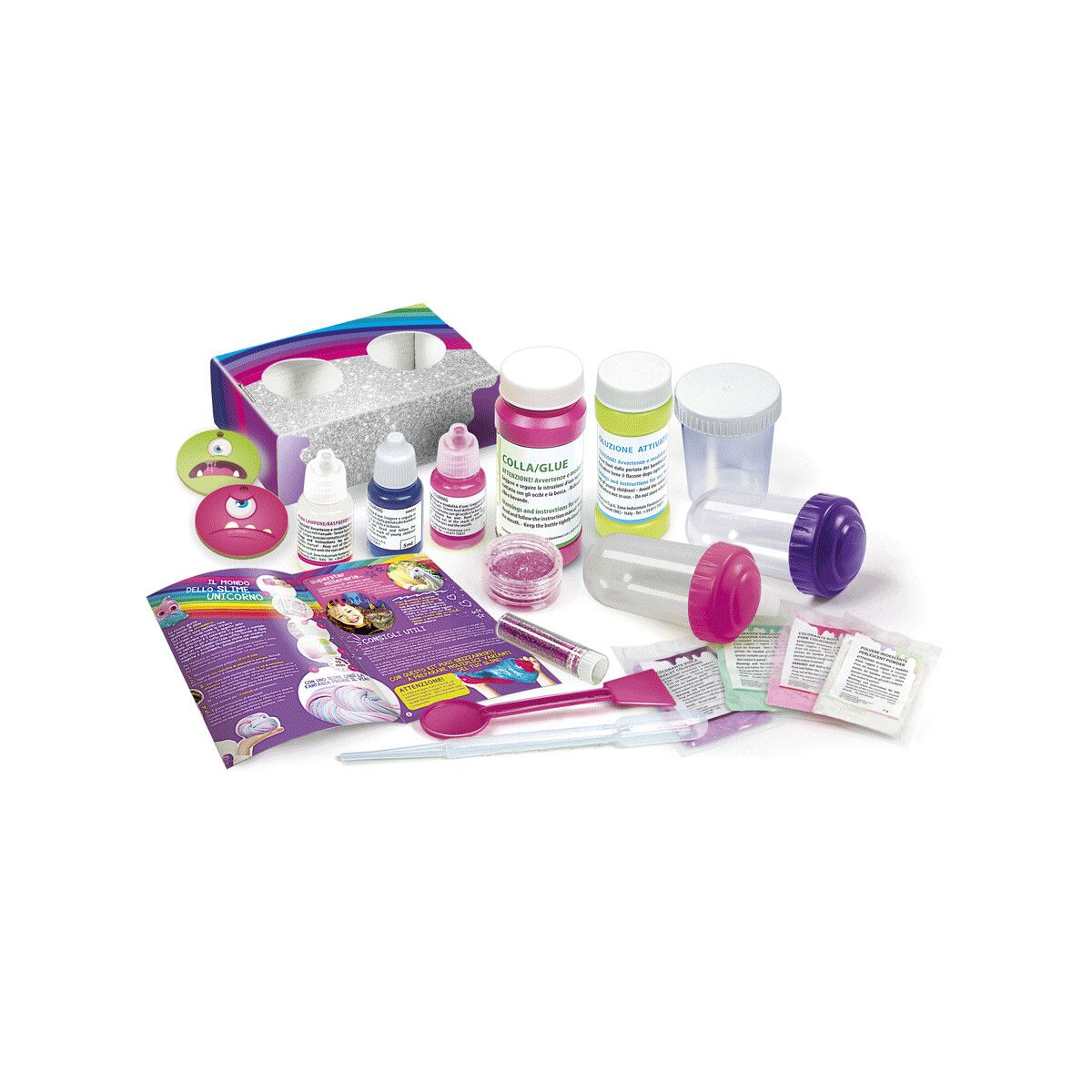 Clementoni - 19355 - slime super colorati - laboratorio scientifico - CLEMENTONI, Scienza e Gioco