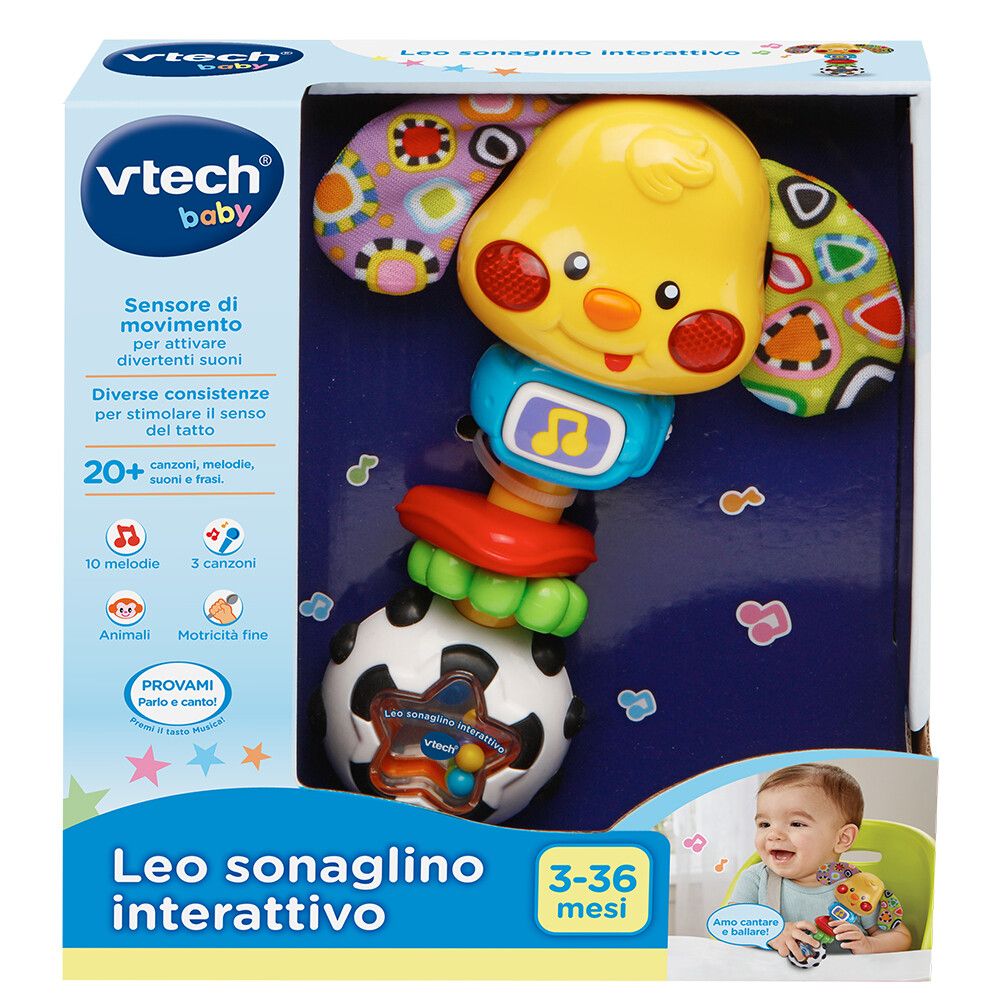 Vtech - leo, sonaglino interattivo parlante, musicale e luminoso - VTECH