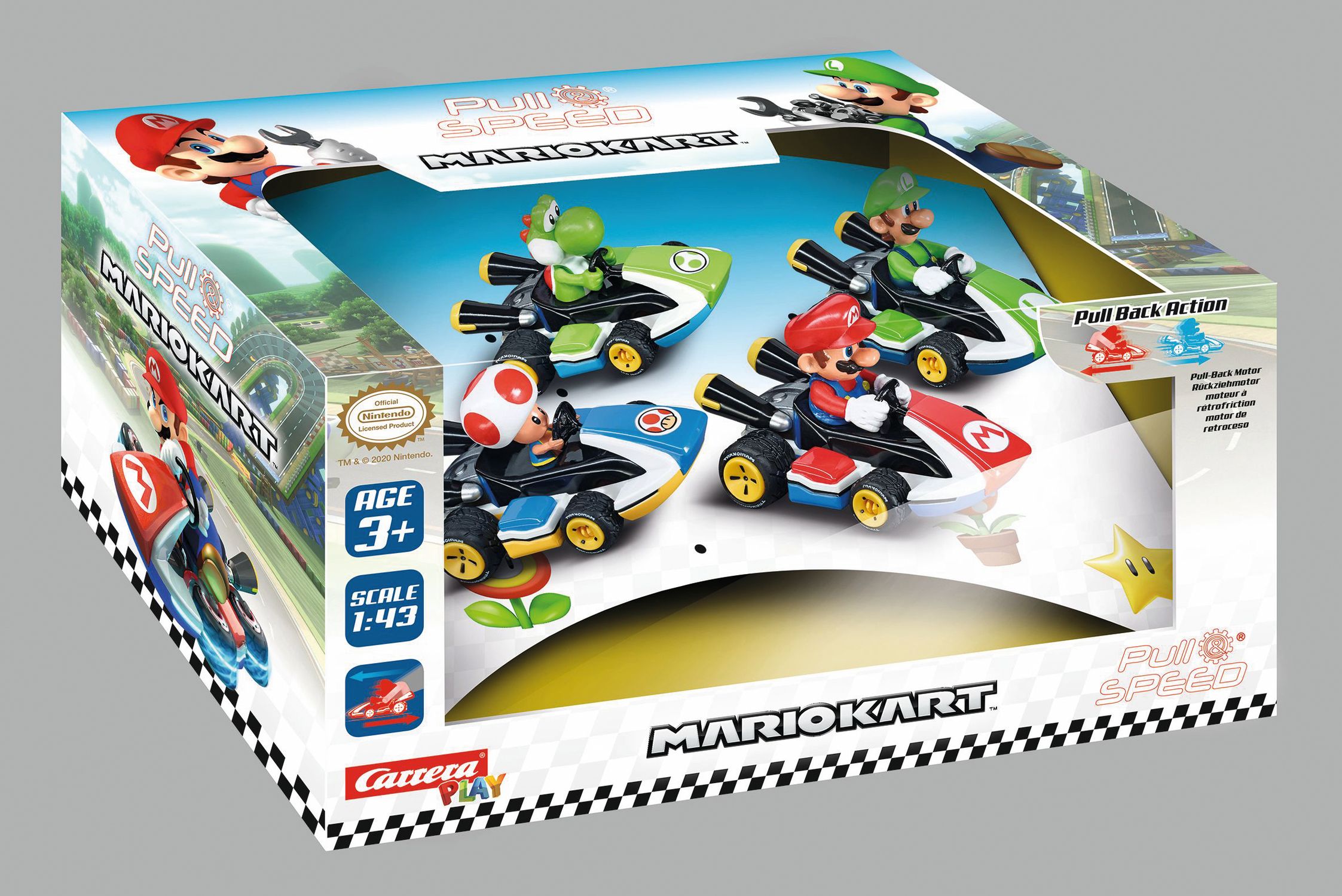 Full speed with pull&speed. carrera pull & speed mario kart 4 pack - CARRERA