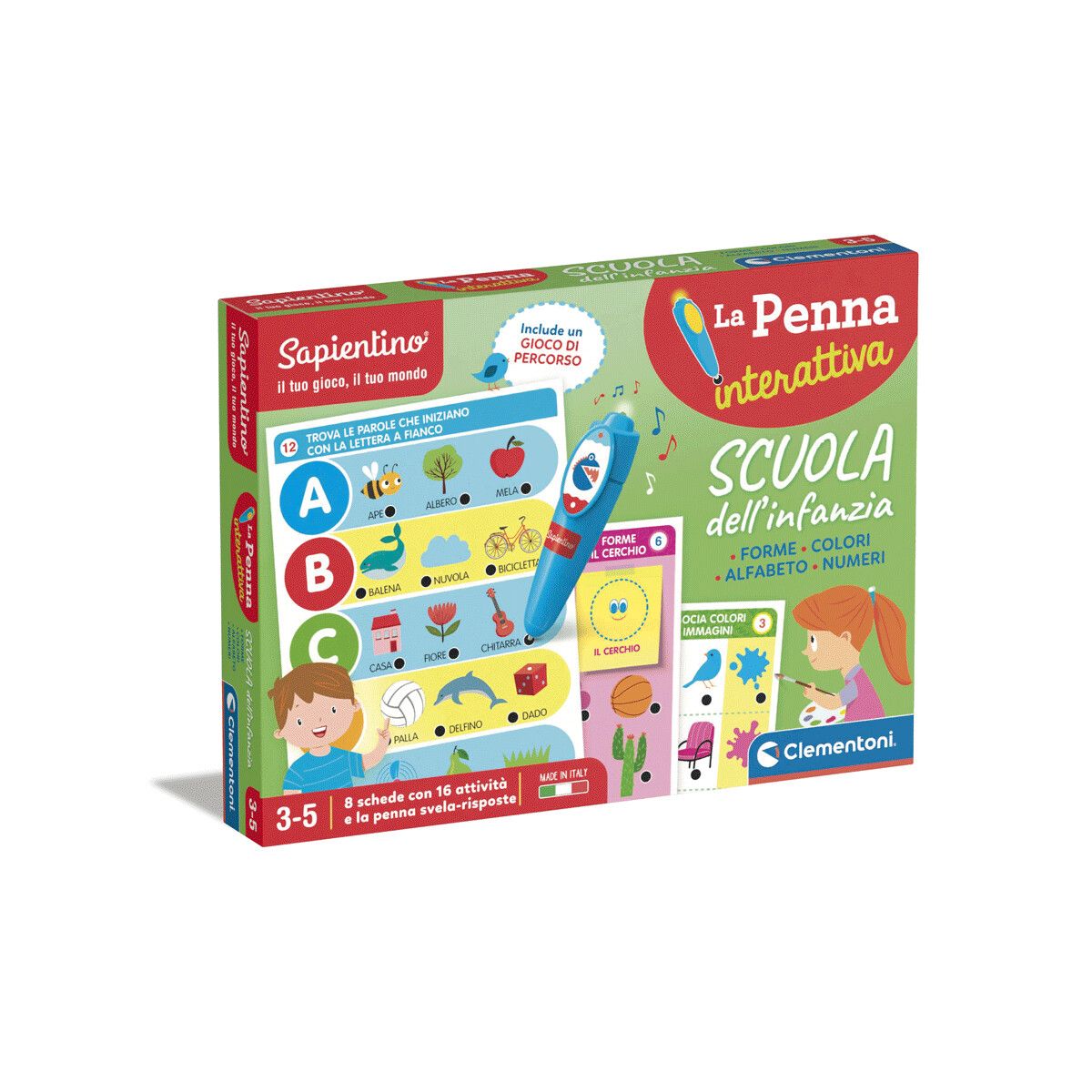 Clementoni - 16748 - penna scuola infanzia 2 4 con penna interattiva - CLEMENTONI, SAPIENTINO