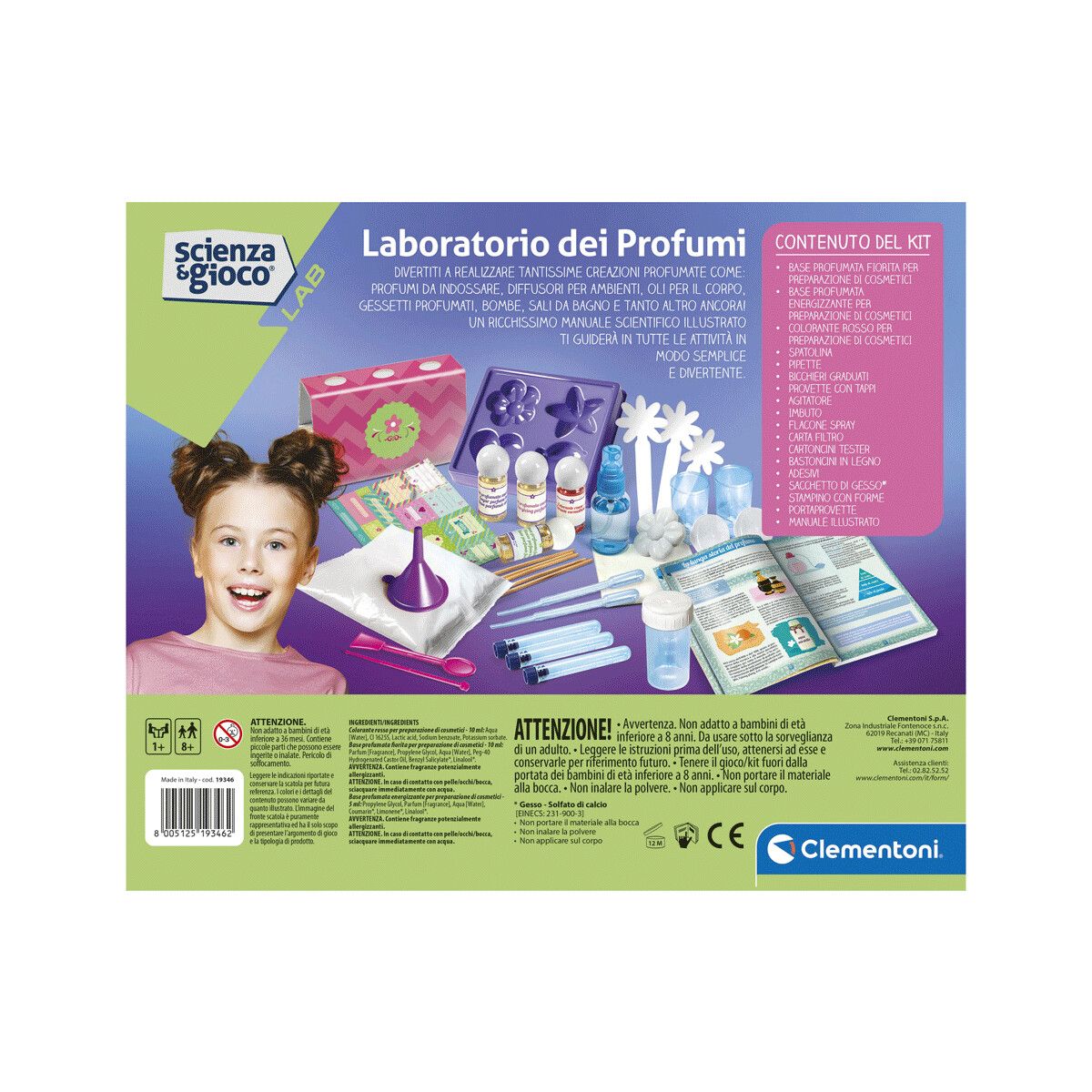 Clementoni - 19346 - laboratorio dei profumi - con essenze e ingredienti cosmetici - CLEMENTONI, Scienza e Gioco