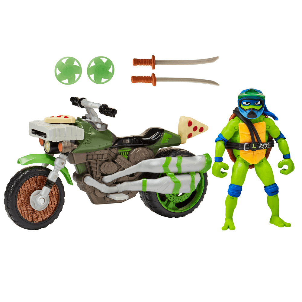 Turtles - moto con funzione da combattimento + leonardo - GIOCHI PREZIOSI, Turtles