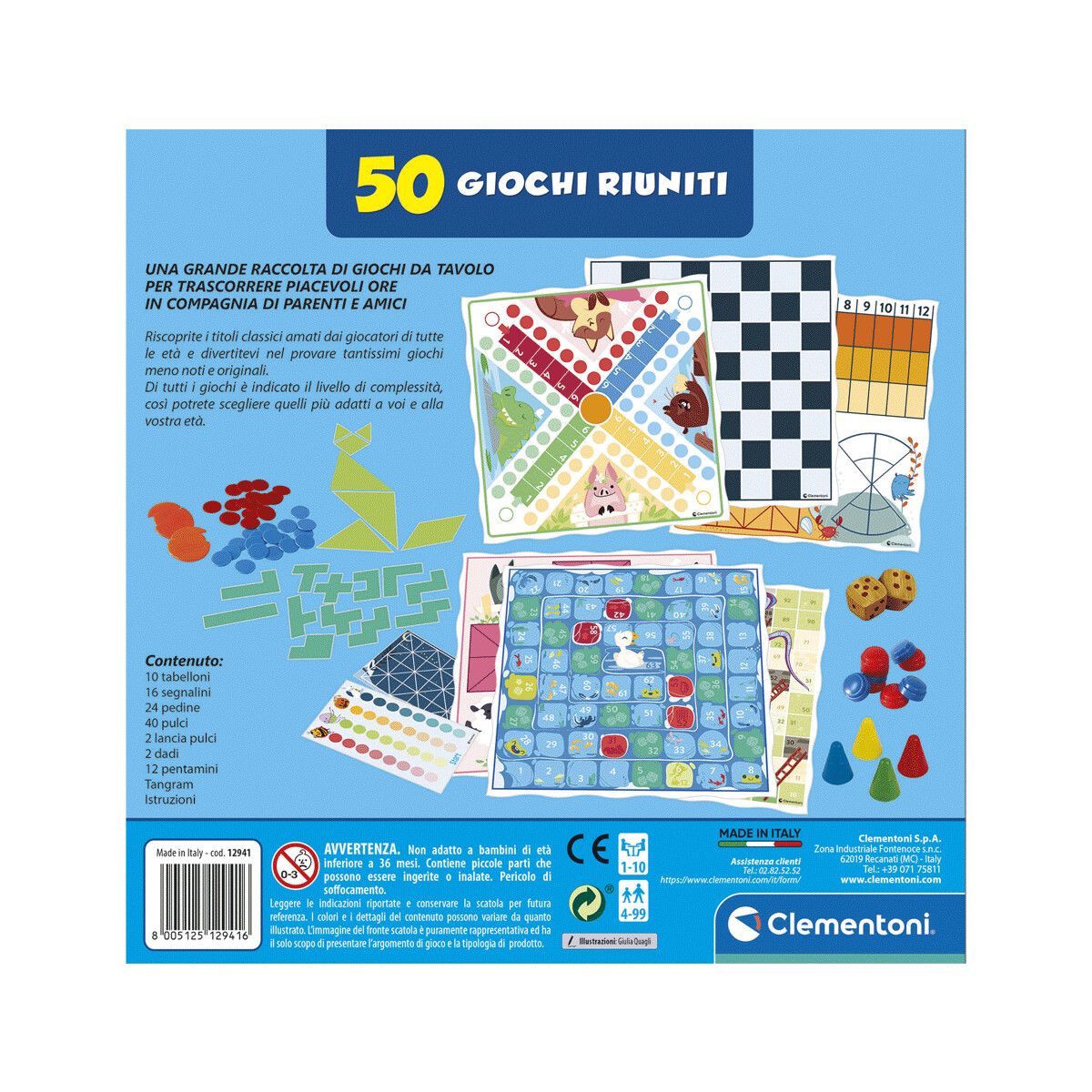 Clementoni - 12941 - 50 giochi riuniti per famiglia - CLEMENTONI
