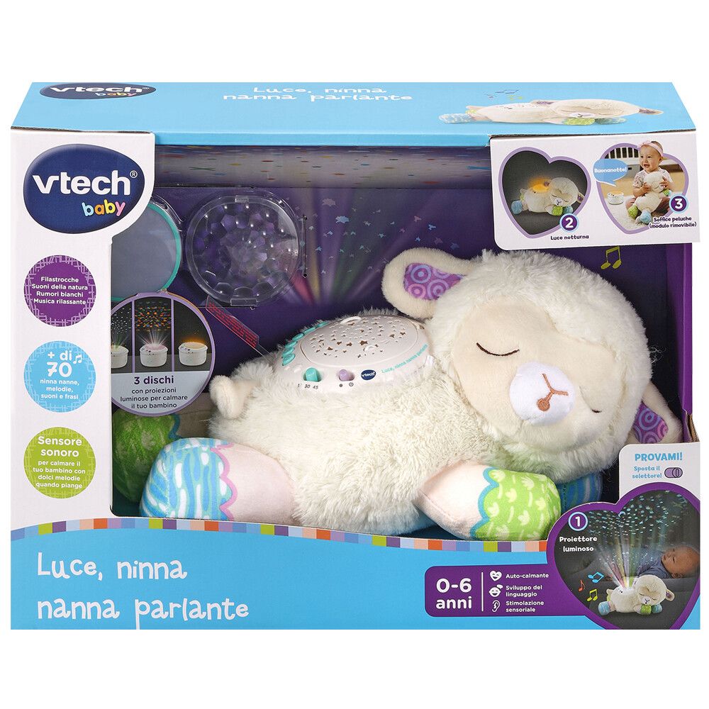 Vtech - luce, ninna nanna parlante 3 in 1, un’adorabile pecorella per illuminare le notti del tuo bambino - VTECH