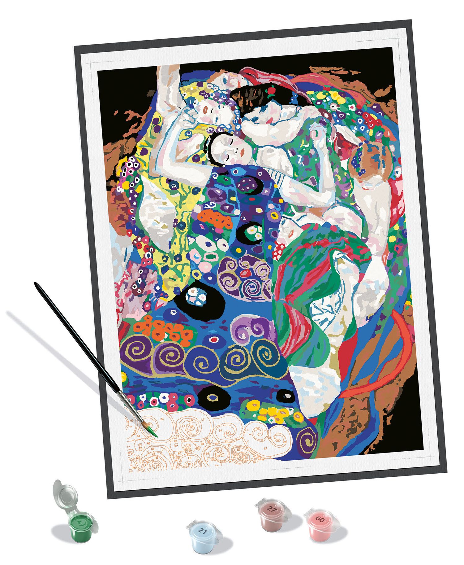 Ravensburger - creart art collection klimt: la vergine, kit per dipingere con i numeri, gioco creativo e relax, 14+ anni - CREART