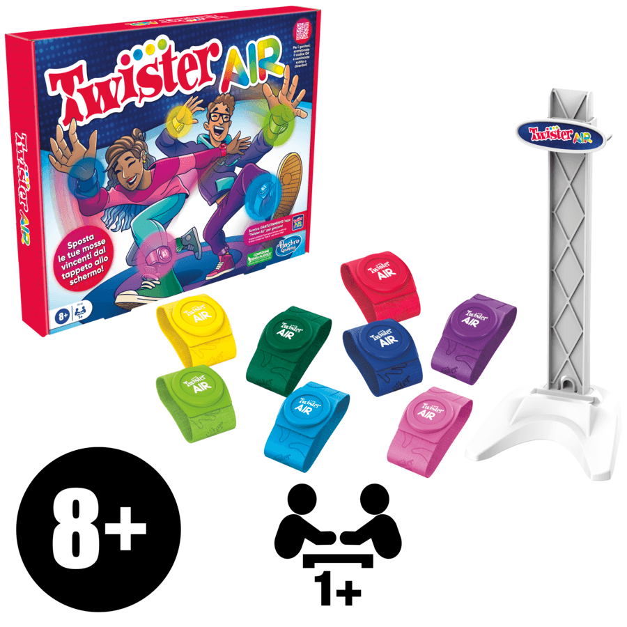 Gioco twister air, gioco twister con app per realtà aumentata, si collega a dispositivi smart, giochi attivi per feste, dagli 8 anni in su - HASBRO GAMING