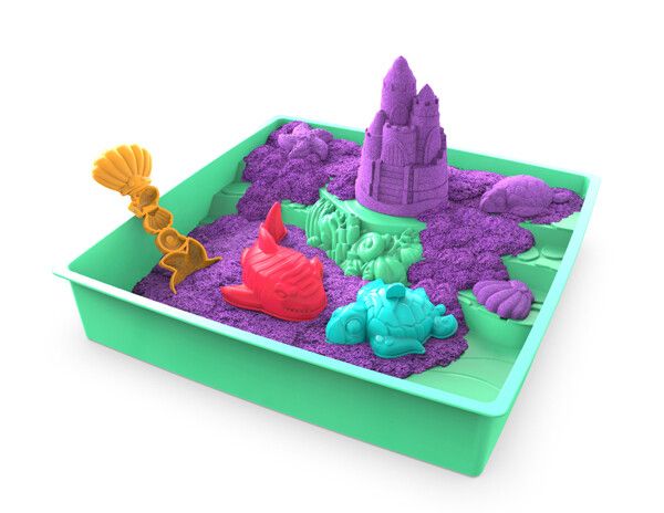Kinetic sand, playset castelli di sabbia assortito, sabbia cinetica con base di gioco, sabbia magica, sabbia colorata a sorpresa 454gr, 3 formine incluse, giocattoli per bambini e bambine, 3+ anni - KINETIC SAND