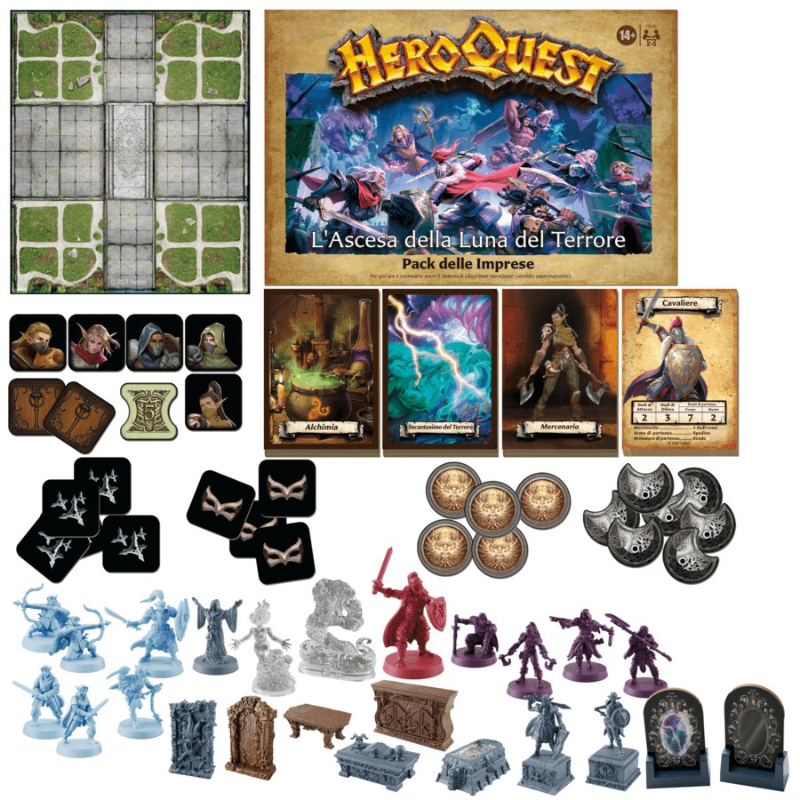 Avalon hill, heroquest, pack delle imprese l'ascesa della luna del terrore, è necessario avere il sistema di gioco base heroquest, dai 14 anni in su - HASBRO GAMING