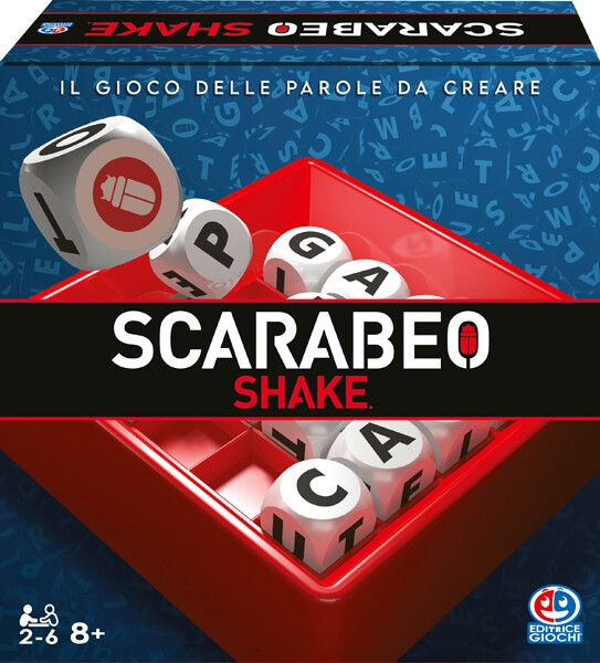 Editrice giochi, scarabeo shake, gioco da tavola classico, giochi di società e strategia per la famiglia, dai 2 ai 4 giocatori, adatto per adulti e bambini, 8+ anni - 