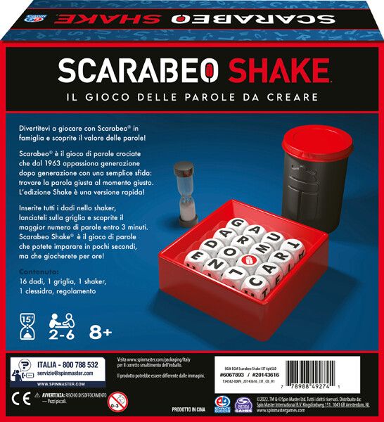 Editrice giochi, scarabeo shake, gioco da tavola classico, giochi di società e strategia per la famiglia, dai 2 ai 4 giocatori, adatto per adulti e bambini, 8+ anni - 