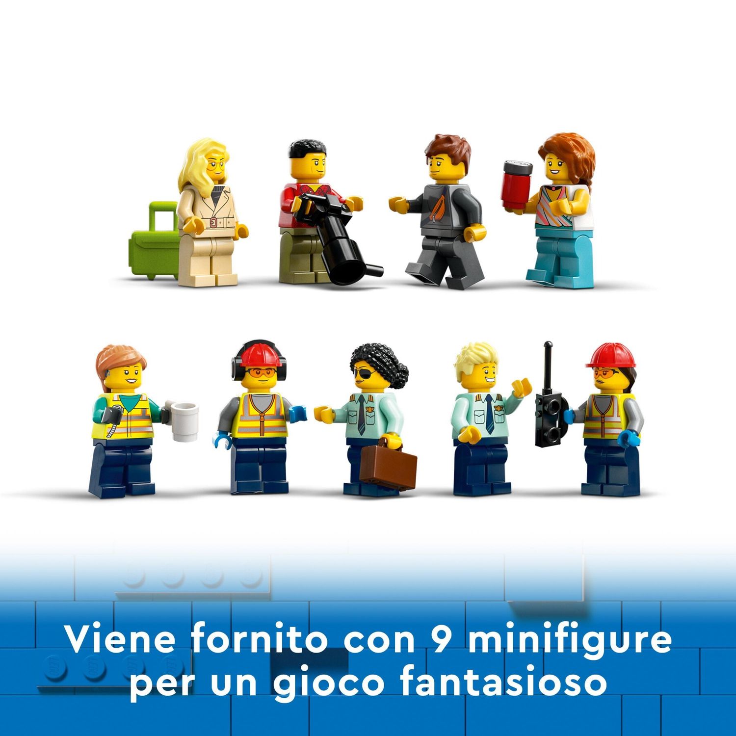 Lego city 60367 aereo passeggeri, modellino di aeroplano giocattolo da costruire con 9 minifigure e veicoli dell'aeroporto - LEGO CITY, Lego