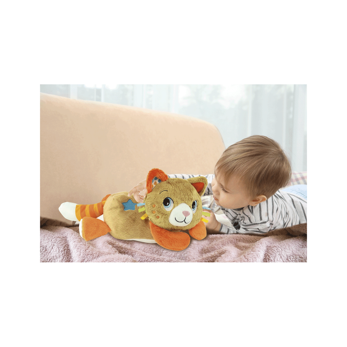 Clementoni - roby ron ron, peluche interattivo con vibrazione, melodie e suoni - BABY CLEMENTONI