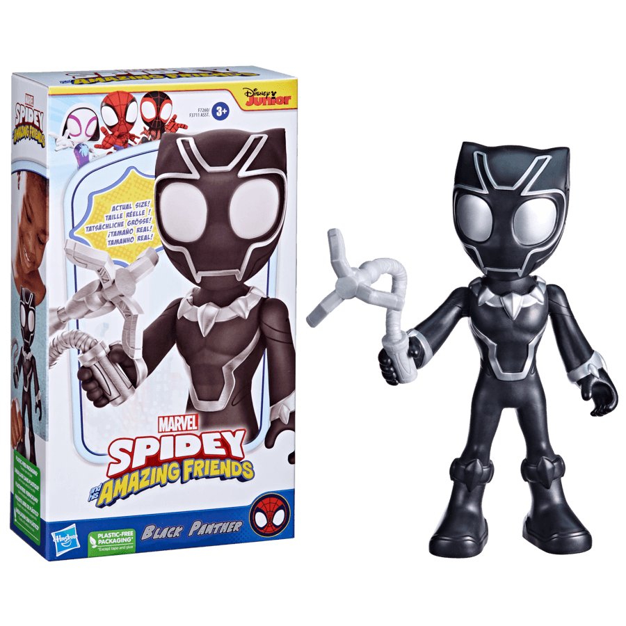 Hasbro marvel spidey e i suoi fantastici amici - action figure di supersized black panther, giocattoli di supereroi per età prescolare - SPIDEY, MARVEL