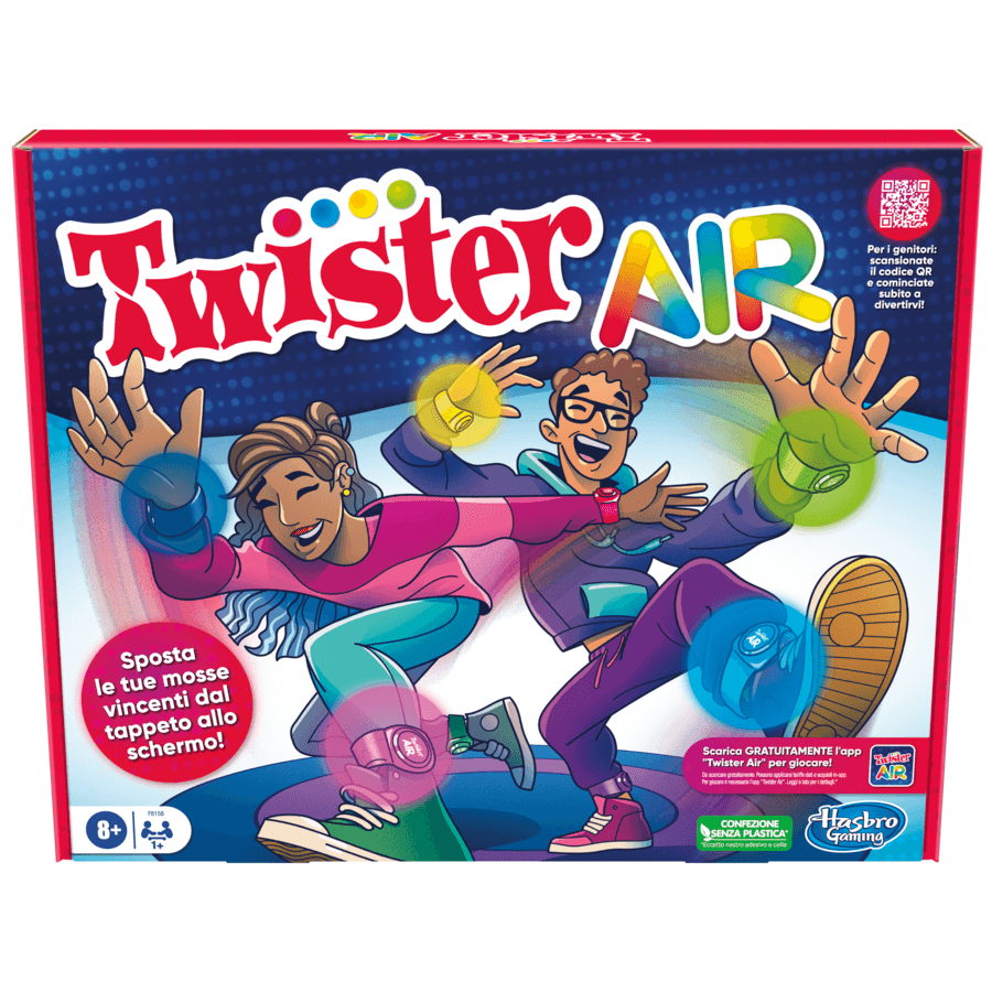 Gioco twister air, gioco twister con app per realtà aumentata, si collega a dispositivi smart, giochi attivi per feste, dagli 8 anni in su - HASBRO GAMING