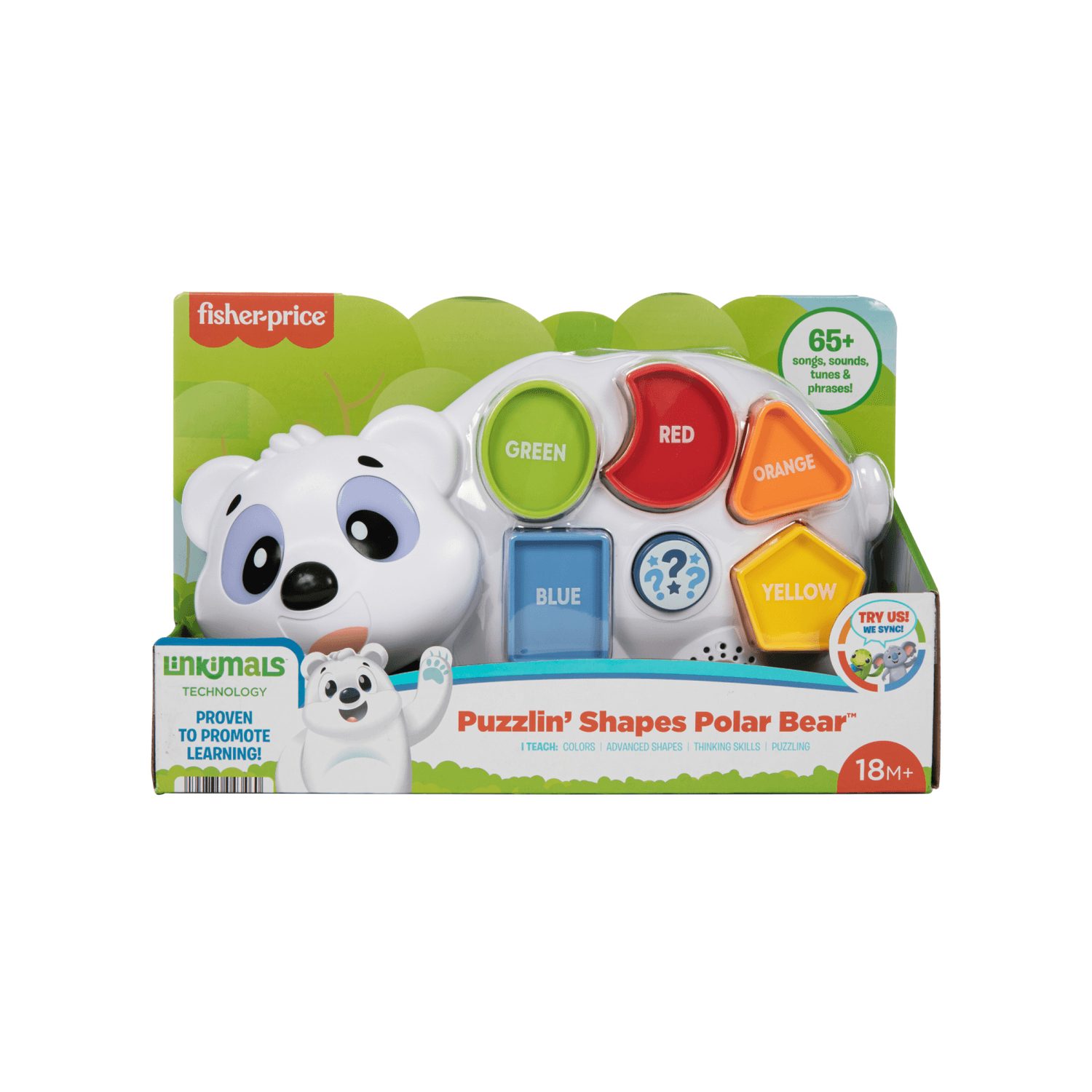 Fisher-price - parlamici fabietto orsetto forme e colori, versione italiana, giocattolo interattivo musicale e puzzle con luci e movimenti per l'apprendimento, 18+ mesi, hrb80 - FISHER-PRICE