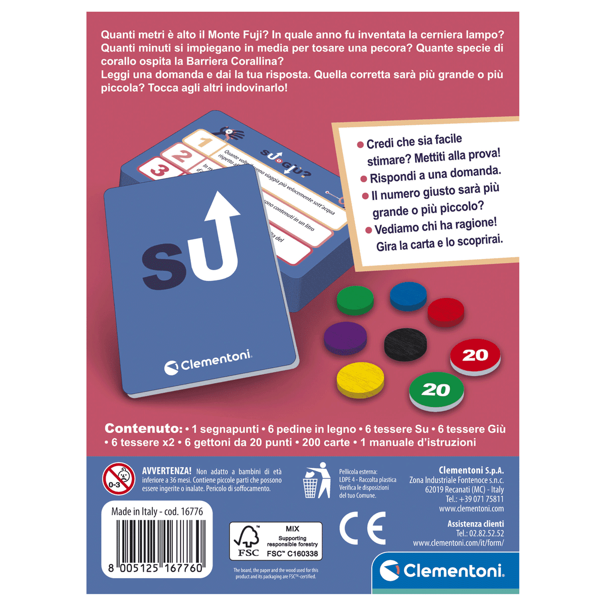 Clementoni - su o giù, quale sarà il numero giusto?  - gioco da tavolo adulti - CLEMENTONI