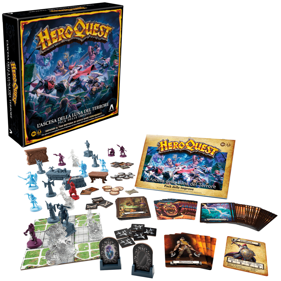 Avalon hill, heroquest, pack delle imprese l'ascesa della luna del terrore, è necessario avere il sistema di gioco base heroquest, dai 14 anni in su - HASBRO GAMING