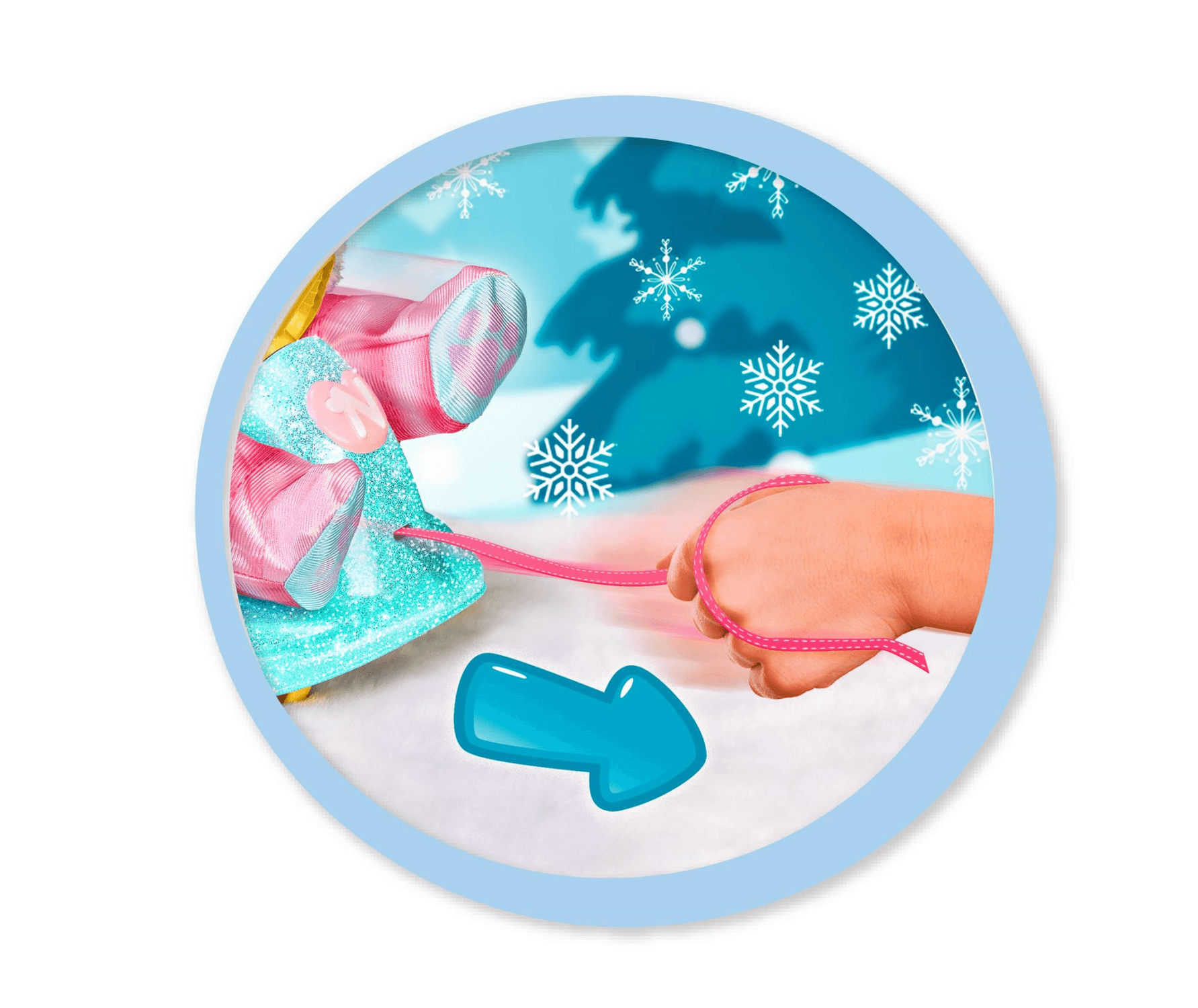 Nenuco e la sua slitta, bambola 35 cm, con slitta trainabile, il nasino diventa rosso con il freddo - NENUCO