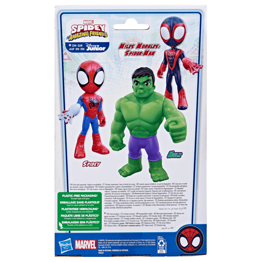 Hasbro marvel spidey e i suoi fantastici amici - action figure di supersized hulk, giocattolo per età prescolare dai 3 anni in su - SPIDEY, MARVEL