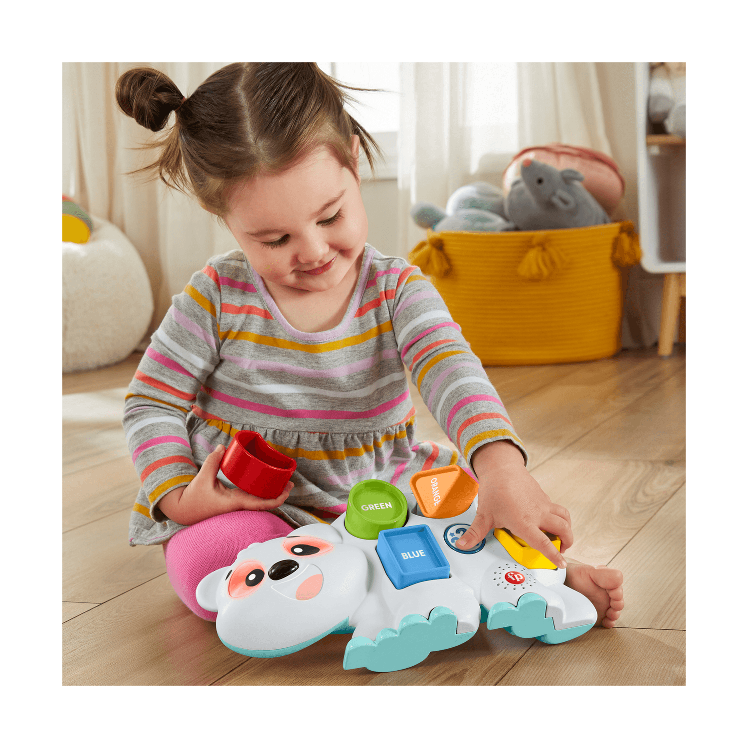 Fisher-price - parlamici fabietto orsetto forme e colori, versione italiana, giocattolo interattivo musicale e puzzle con luci e movimenti per l'apprendimento, 18+ mesi, hrb80 - FISHER-PRICE