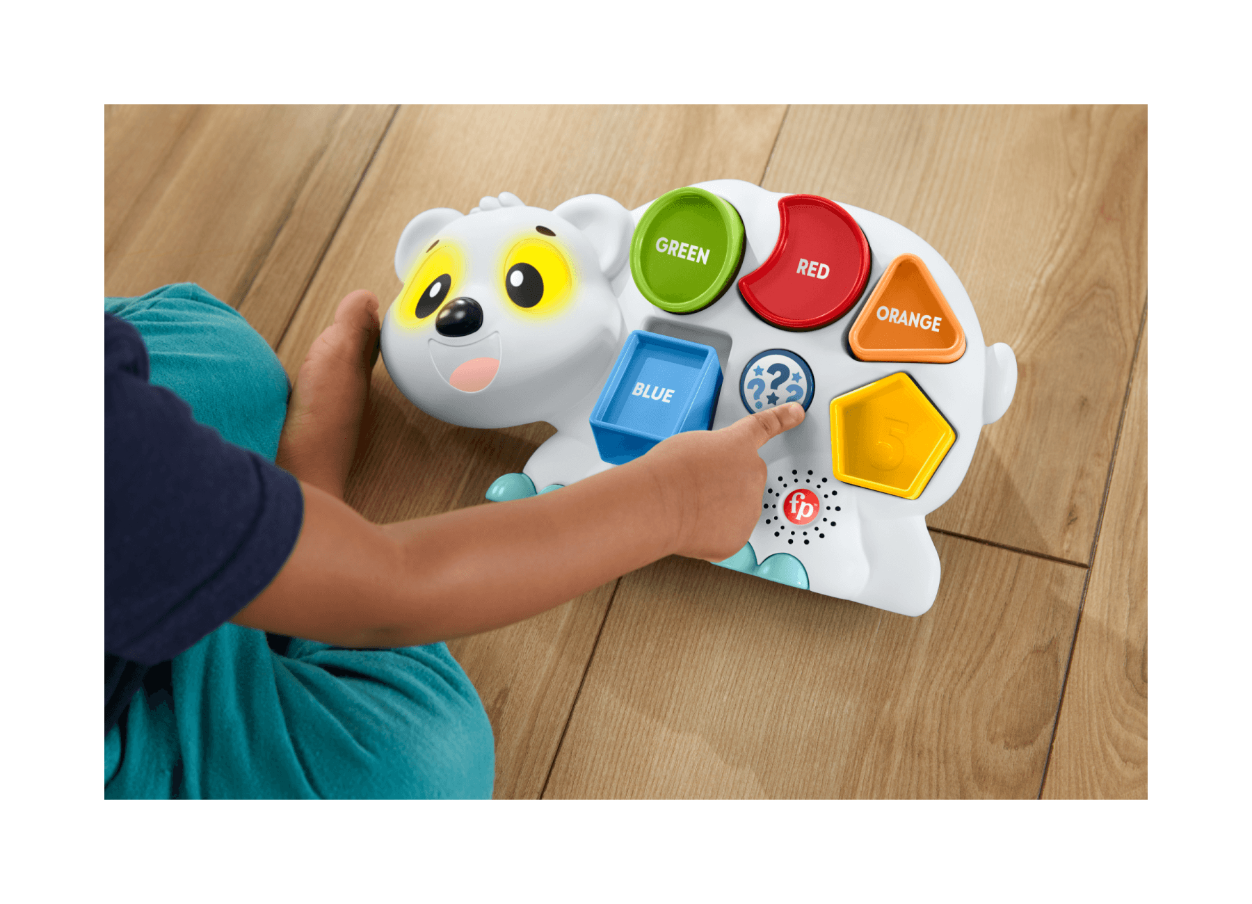 Fisher-price - parlamici fabietto orsetto forme e colori, versione italiana, giocattolo interattivo musicale e puzzle con luci e movimenti per l'apprendimento, 18+ mesi, hrb80 - FISHER-PRICE