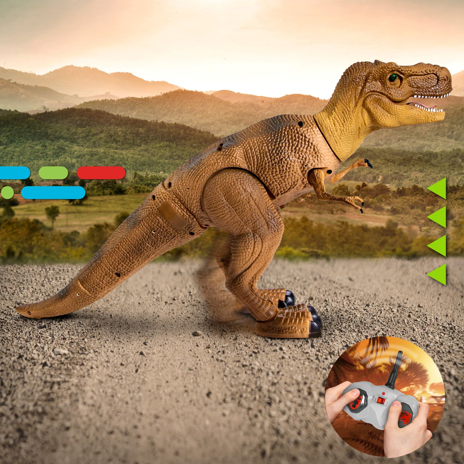 Dinosauro t-rex radiocomandato con suoni realistici - Discovery Toys