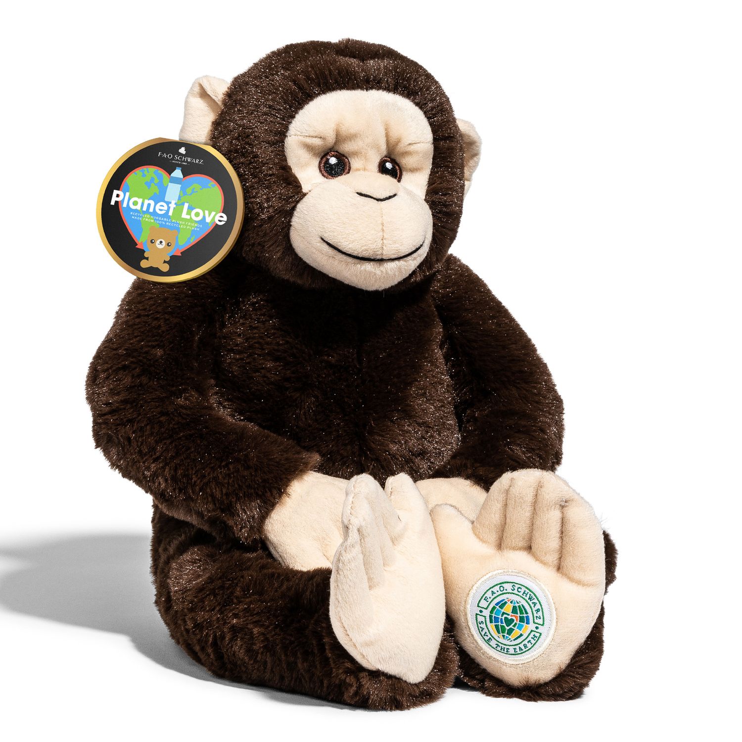 Scimmia di peluche 25 cm 100% da plastica riciclata - FAO Schwarz
