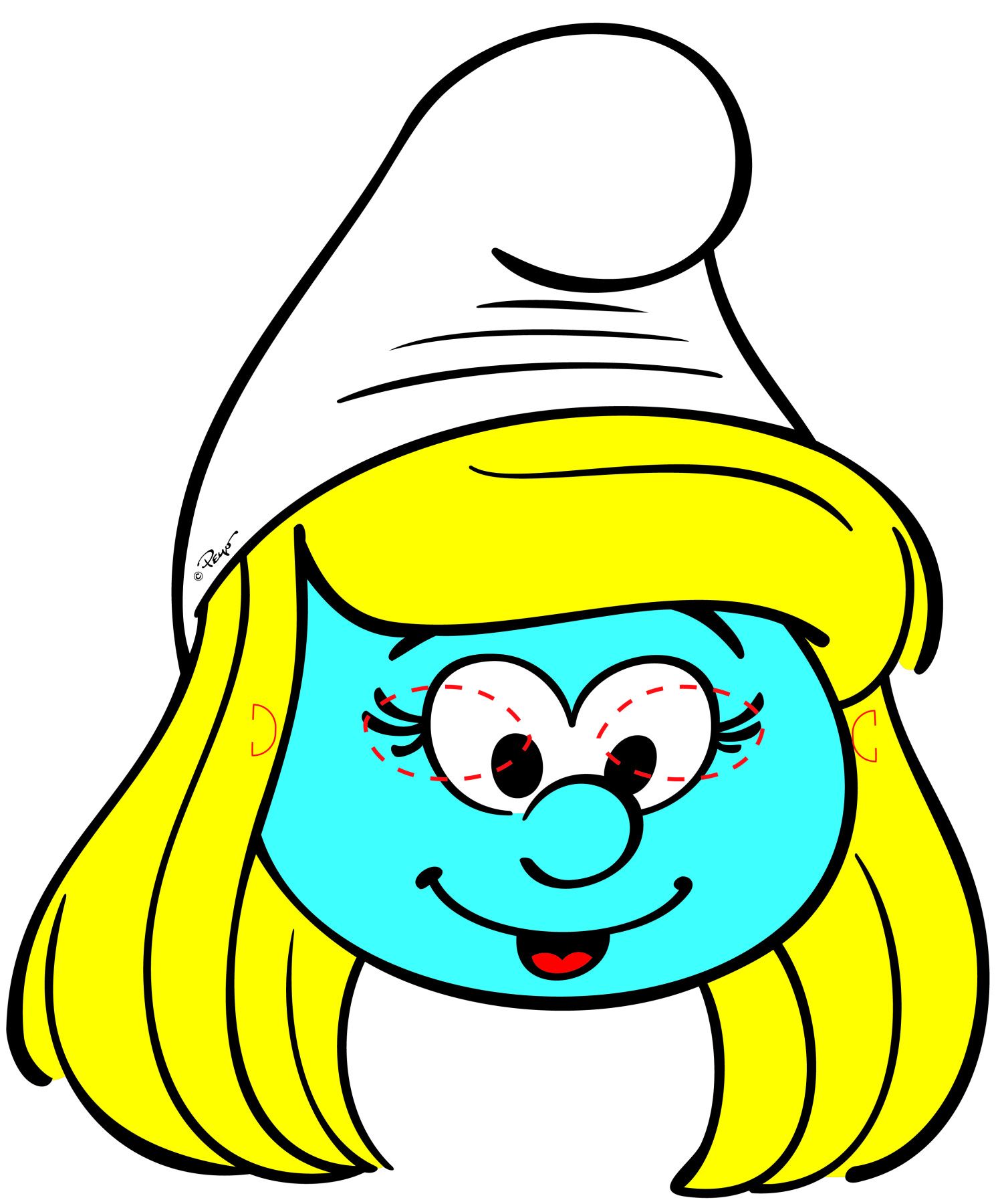 Costume puffetta  halloween con maschera di puffetta - 