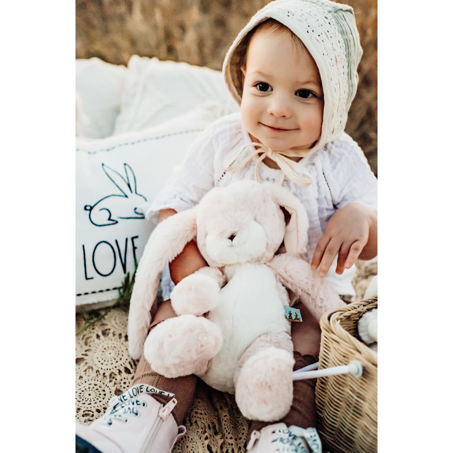 Peluche sweet nibble pink bunny 40 cm - Bunnies By The Bay